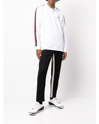 Мужской белый свитер с воротником поло от Moncler