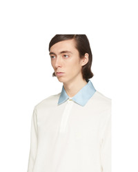 Мужской белый свитер с воротником поло от Lanvin