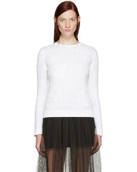 Женский белый свитер с вышивкой от Valentino