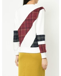 Женский белый свитер с круглым вырезом в клетку от GUILD PRIME