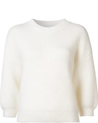Женский белый свитер с круглым вырезом из мохера от 3.1 Phillip Lim