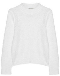 Женский белый свитер с круглым вырезом из мохера от Sea