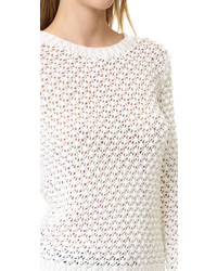 Женский белый свитер с круглым вырезом крючком от Jenni Kayne