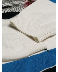 Мужской белый свитер с круглым вырезом с вышивкой от Valentino