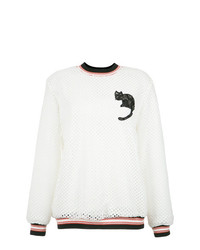 Женский белый свитер с круглым вырезом с вышивкой от Martha Medeiros