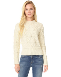 Женский белый свитер с круглым вырезом с геометрическим рисунком от Dsquared2