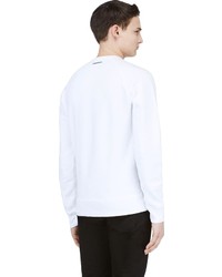 Мужской белый свитер с круглым вырезом с принтом от DSquared