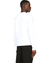 Мужской белый свитер с круглым вырезом с принтом от DSquared