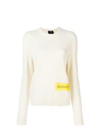 Женский белый свитер с круглым вырезом с принтом от Calvin Klein 205W39nyc