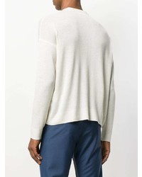 Мужской белый свитер с круглым вырезом с принтом от Prada