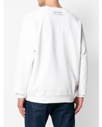 Мужской белый свитер с круглым вырезом с принтом от Calvin Klein Jeans