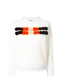 Женский белый свитер с круглым вырезом с принтом от Fendi