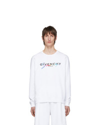 Мужской белый свитер с круглым вырезом с принтом от Givenchy