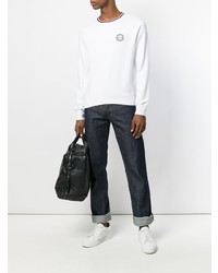 Мужской белый свитер с круглым вырезом с принтом от Sun 68