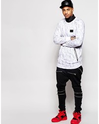 Мужской белый свитер с круглым вырезом с принтом от Criminal Damage