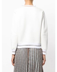 Женский белый свитер с круглым вырезом с принтом от Fendi