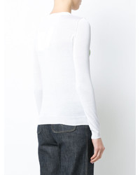 Женский белый свитер с круглым вырезом с принтом от Sonia Rykiel