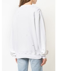 Женский белый свитер с круглым вырезом с принтом от Amiri