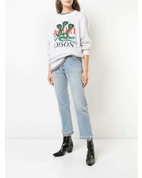 Женский белый свитер с круглым вырезом с принтом от Amiri