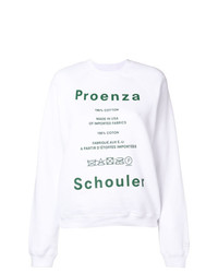 Женский белый свитер с круглым вырезом с принтом от Proenza Schouler
