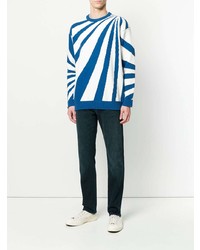 Мужской белый свитер с круглым вырезом с принтом от Kenzo