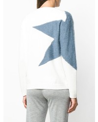 Женский белый свитер с круглым вырезом с принтом от Eleventy