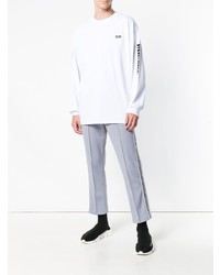 Мужской белый свитер с круглым вырезом с принтом от Gcds