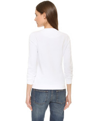 Женский белый свитер с круглым вырезом с принтом от Kenzo