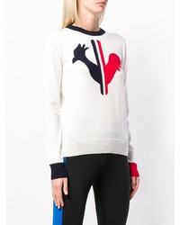 Женский белый свитер с круглым вырезом с принтом от Rossignol