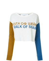 Женский белый свитер с круглым вырезом с принтом от Walk Of Shame
