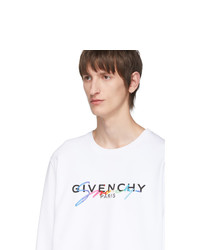 Мужской белый свитер с круглым вырезом с принтом от Givenchy