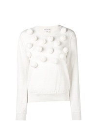 Женский белый свитер с круглым вырезом с украшением от Comme Des Garçons Girl