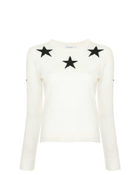 Женский белый свитер с круглым вырезом со звездами от GUILD PRIME