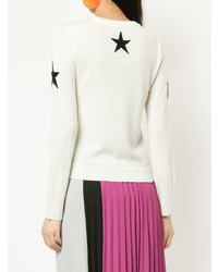 Женский белый свитер с круглым вырезом со звездами от GUILD PRIME