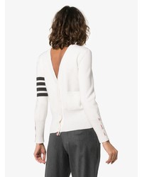 Женский белый свитер с круглым вырезом от Thom Browne