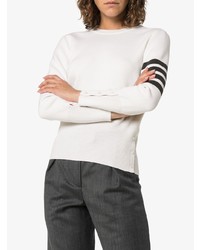 Женский белый свитер с круглым вырезом от Thom Browne