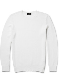 Мужской белый свитер с круглым вырезом от A.P.C.