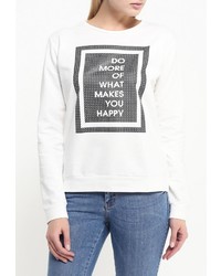 Женский белый свитер с круглым вырезом от adL