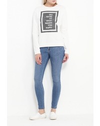 Женский белый свитер с круглым вырезом от adL