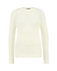 Женский белый свитер с круглым вырезом от adL