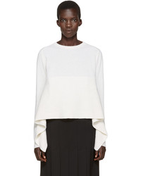 Женский белый свитер с круглым вырезом от Alexander McQueen