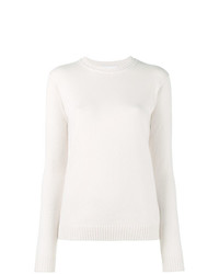 Женский белый свитер с круглым вырезом от Alexandra Golovanoff