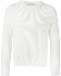 Мужской белый свитер с круглым вырезом от AMI Alexandre Mattiussi