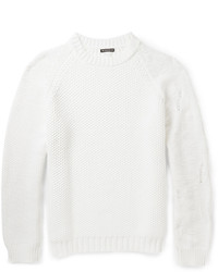 Мужской белый свитер с круглым вырезом от Ann Demeulemeester