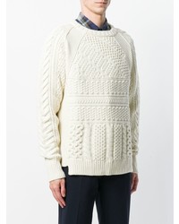 Мужской белый свитер с круглым вырезом от Burberry