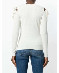 Женский белый свитер с круглым вырезом от RED Valentino