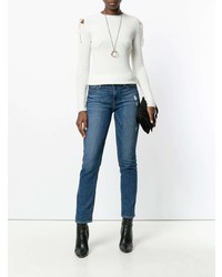 Женский белый свитер с круглым вырезом от RED Valentino