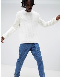 Мужской белый свитер с круглым вырезом от ASOS DESIGN