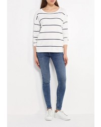 Женский белый свитер с круглым вырезом от Baon