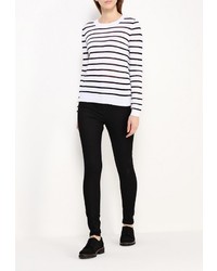 Женский белый свитер с круглым вырезом от Baon